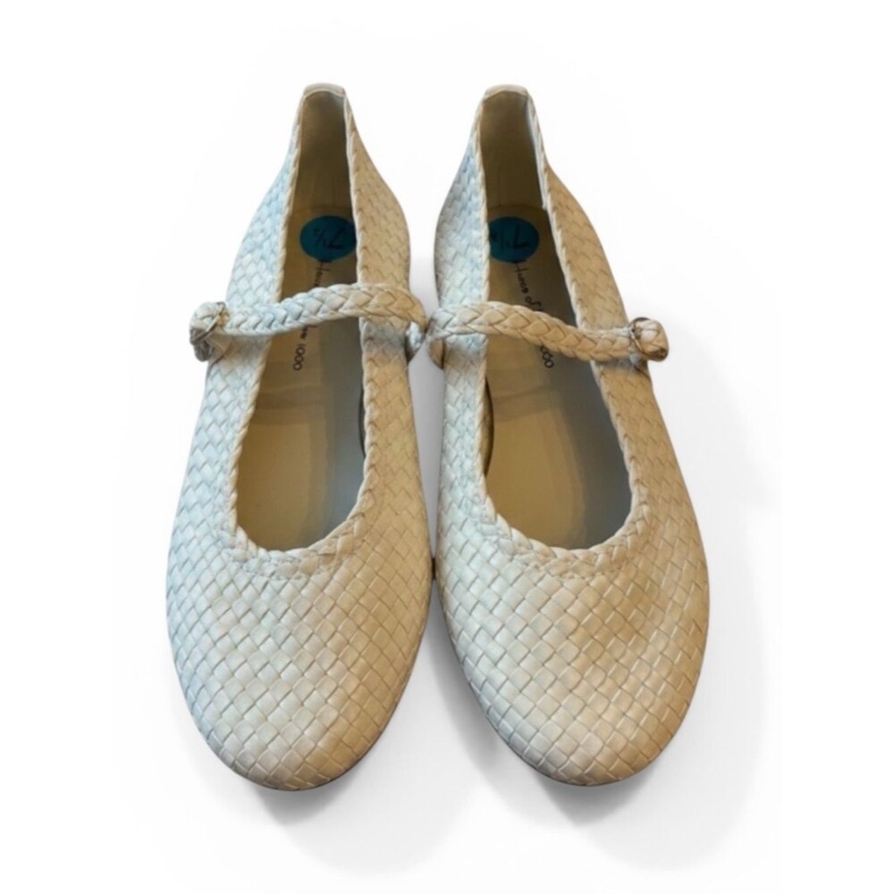 House of Harlow 1960 Woven Ballet Flat in Cream Size 7.5